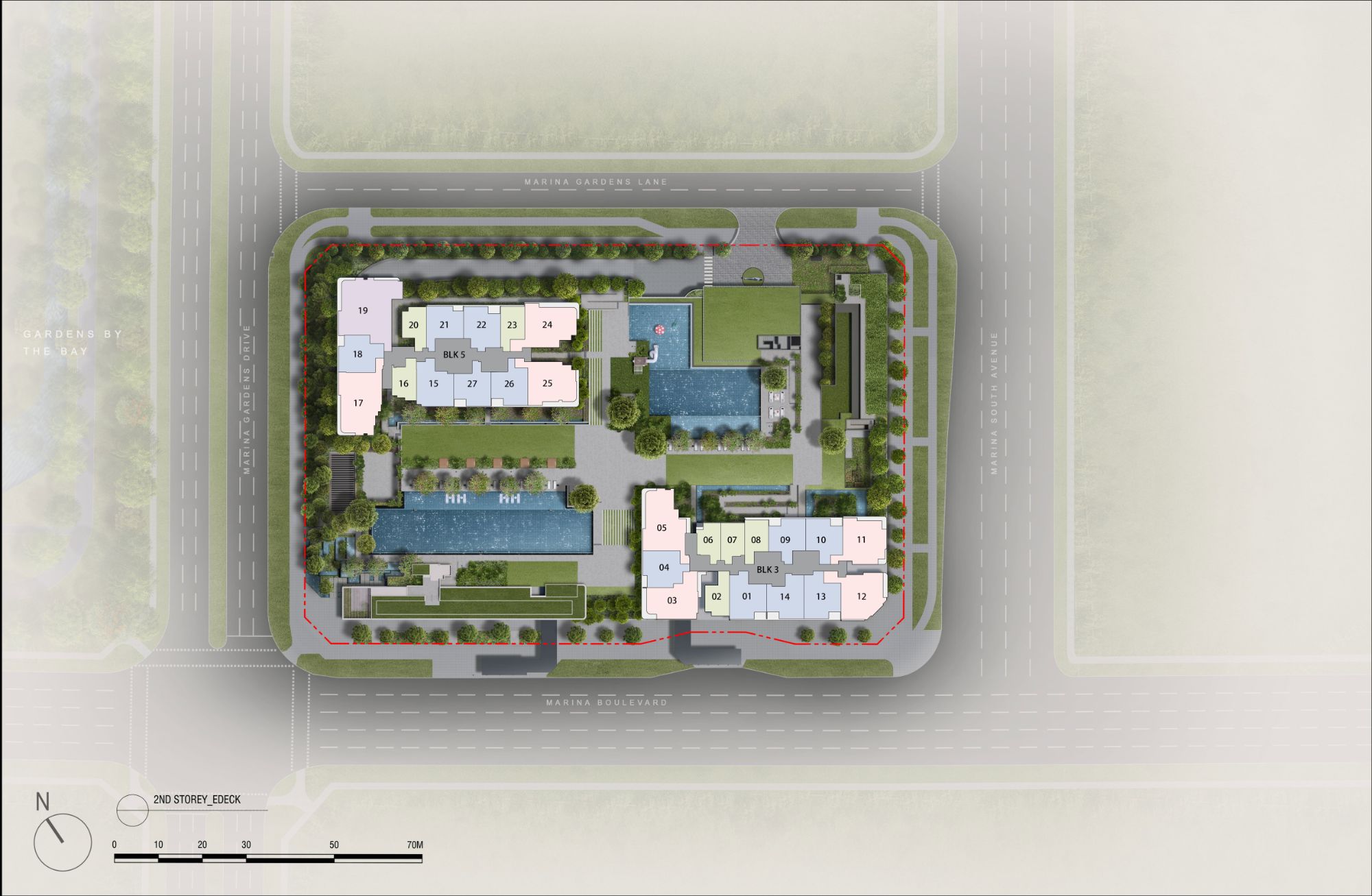 Site plan of One Marina Gardens