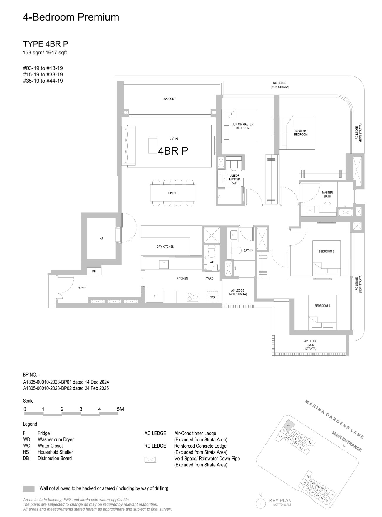 Floor plan, 4 Bedroom Premium — Type 4BR P — 1,647 sq ft